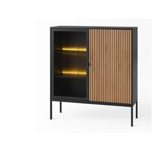 Vitrine   ¦ schwarz ¦ Maße (cm): B: 104 H: 126