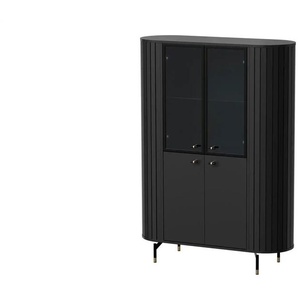 Vitrine   ¦ schwarz ¦ Maße (cm): B: 112 H: 155