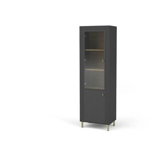 Vitrine   ¦ schwarz ¦ Maße (cm): B: 60 H: 194