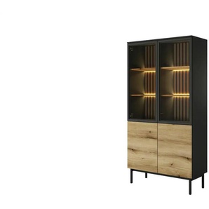 Vitrine - schwarz - Materialmix - 100 cm - 188 cm | Möbel Kraft