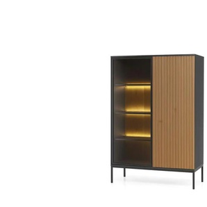 Vitrine - schwarz - Materialmix - 104 cm - 166 cm | Möbel Kraft