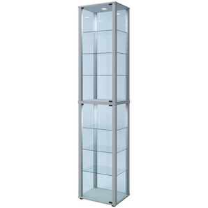 Vitrine  Kavisa ¦ silber ¦ Maße (cm): B: 50 H: 227