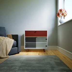 Vitrine Kristallglas klar - Moderne Glasvitrine: Schubladen in Terrakotta & Türen in Kristallglas klar - Hochwertige Materialien - 77 x 72 x 34 cm, konfigurierbar