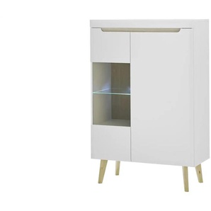 Vitrine  Malaren ¦ weiß ¦ Maße (cm): B: 90 H: 134