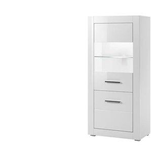 Vitrine - weiß - Materialmix - 65 cm - 142 cm - cm 35,0 | Möbel Kraft
