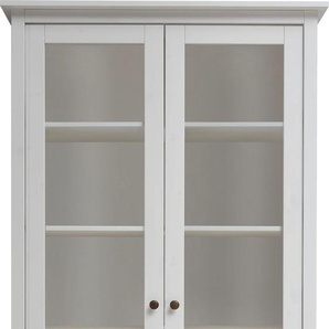 Vitrine WOHN[GLÜCK]LICH BY INFANTIL Solvita Schränke Gr. B/H/T: 101 cm x 200 cm x 40 cm, weiß Vitrinen Schrank Hochschrank mit Glastür, Kiefer massiv Breite 101 cm, Landhaus