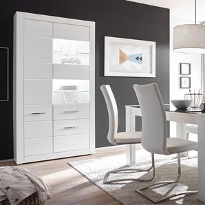 Vitrinenschrank 100 x 198 x 35cm Weiß