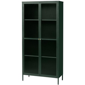 Vitrinenschrank Coria 90 x 190 x 40cm Grün/Tannengrün