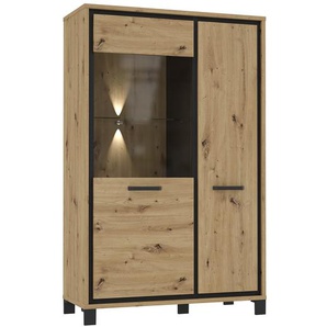 Vitrinenschrank III 101 x 161 x 42cm Braun
