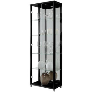 Vitrinenschrank Exhibit II 58 x 172 x 33cm Schwarz/Schwarz