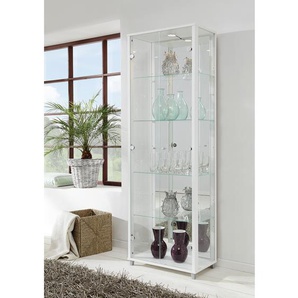 Vitrinenschrank Exhibit II 58 x 172 x 33cm Weiß/Weiß