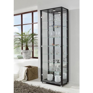 Vitrinenschrank Exhibit IV 58 x 172 x 33cm Schwarz/Schwarz