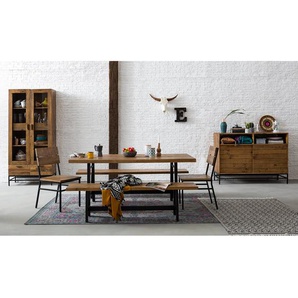 Vitrinenschrank 90 x 200 x 45cm Braun