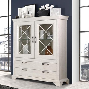 Vitrinenschrank I 123 x 162 x 48cm Weiß