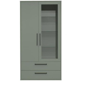 Vitrinenschrank Lindos, pine green, inkl. Softclose Funktion