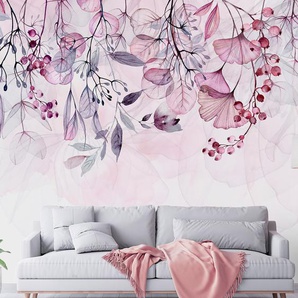 Vlies Fototapete Foggy Nature 400 x 280cm 400 x 280 cm Rosa