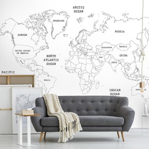 Vlies Fototapete Worldmap 400 x 280 x 2cm