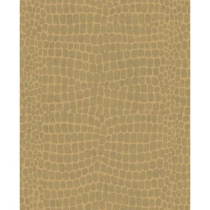 Vliestapete, Beige, Kunststoff, Papier, Animalprint, 52x1005 cm, Made in Europe, Tapeten Shop, Vliestapeten
