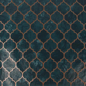 Vliestapete, Blau, Grün, Kunststoff, Papier, Mauer, 52x1000 cm, Made in Europe, Tapeten Shop, Vliestapeten