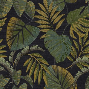 Vliestapete, Gelb, Grün, Kunststoff, Papier, Blätter, 52x1005 cm, Made in Europe, Tapeten Shop, Vliestapeten