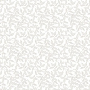 Vliestapete, Grau, Kunststoff, Papier, Blätter, 52x1005 cm, Made in Europe, Tapeten Shop, Vliestapeten