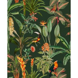 Vliestapete, Grün, Kunststoff, Papier, Blätter, 52x1005 cm, Made in Europe, Tapeten Shop, Vliestapeten