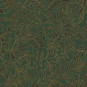 Vliestapete, Grün, Kunststoff, Papier, Blätter, 52x1005 cm, Made in Europe, Tapeten Shop, Vliestapeten