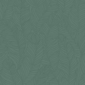 Vliestapete, Grün, Kunststoff, Papier, Blätter, 53x1000 cm, Made in Europe, Tapeten Shop, Vliestapeten