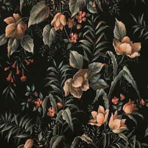 Vliestapete, Grün, Kunststoff, Papier, Blume, 52x1000 cm, Made in Europe, Tapeten Shop, Vliestapeten