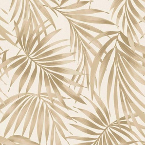 Vliestapete, Sand, Kunststoff, Papier, Blätter, 52x1005 cm, Made in Europe, Tapeten Shop, Vliestapeten