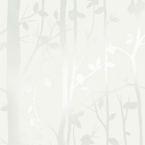 Vliestapete, Weiß, Kunststoff, Papier, Blätter, 52x1000 cm, Made in Europe, Tapeten Shop, Vliestapeten