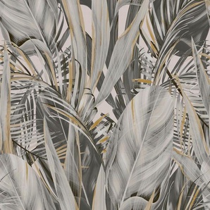 Vliestapete, Weiß, Kunststoff, Papier, Blätter, 52x1005 cm, Made in Europe, Tapeten Shop, Vliestapeten