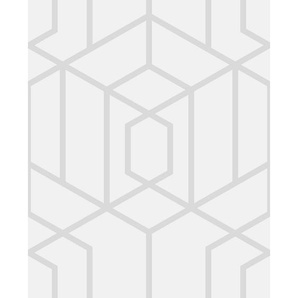 Vliestapete, Weiß, Kunststoff, Papier, Ornament, 52x1000 cm, Made in Europe, Tapeten Shop, Vliestapeten