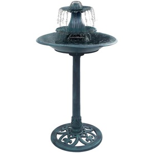 Vogelbad mit Springbrunnen Grün 50×91 cm Kunststoff