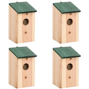 Vogelhäuser 4 Stk. Holz 12x12x22 cm