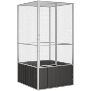Vogelkäfig Anthrazit 111x107x211,5 cm Verzinkter Stahl