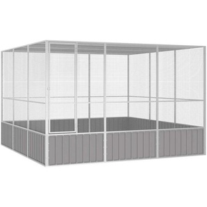 Vogelkäfig Grau 302,5x324,5x211,5 cm Verzinkter Stahl