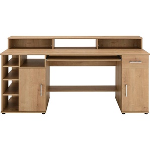 VOGL Möbelfabrik Schreibtisch Tim mit Monitoraufsatz, Tastaturauszug & Towerfach, Breite 154 oder 178 cm, Made in Germany