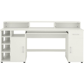 VOGL Möbelfabrik Schreibtisch Tim mit Monitoraufsatz, Tastaturauszug & Towerfach, Breite 154 oder 178 cm, Made in Germany