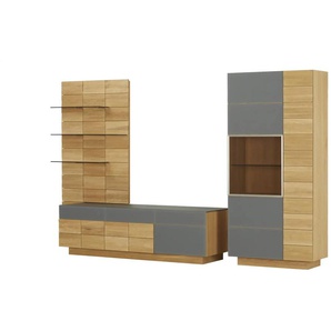 VOGLAUER Wohnkombination Vmontanara ¦ holzfarben ¦ Maße (cm): B: 336 H: 202 T: 56.0