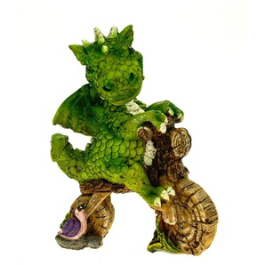 Vogler Kleiner Drache auf Motorrad Rennen Moped Bike 14 cm Dragon Figurine Figur