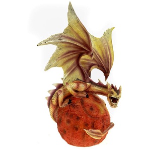 Vogler Roter Drache sitzt fauchend auf dem Planet Mars 24 cm Figur Dragon