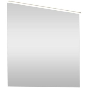 Voleo Badezimmerspiegel, Silber, Glas, rechteckig, F, 90x80x1.4 cm, Badezimmer, Badezimmerspiegel, Beleuchtete Spiegel