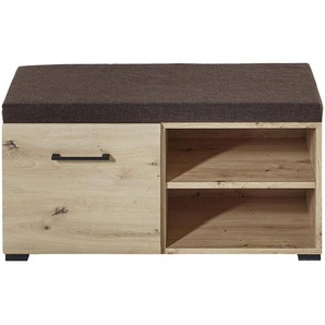 Voleo Garderobenbank, Braun, Eiche, Metall, 84x43x40 cm, Garderobe, Garderobenbänke, Garderobenbänke