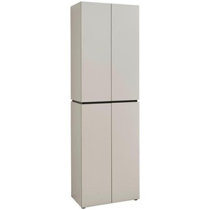 Voleo Garderobenschrank, Kaschmir, Holzwerkstoff, 5 Fächer, 60x199x37 cm, Beimöbel erhältlich, griffloses Öffnen, Garderobe, Garderobenschränke