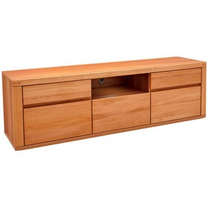 Voleo Lowboard, Kernbuche, Holz, Holzwerkstoff, Kernbuche, massiv, 2 Schubladen, 194x58x50 cm, Beimöbel erhältlich, stehend, Wohnzimmer, Wohnwände,
