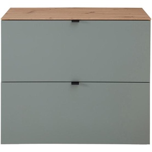 Voleo Schuhkipper, Salbeigrün, Eiche Artisan, Holzwerkstoff, 4 Fächer, 100x84x37 cm, Beimöbel erhältlich, hängend, Kleinmöbel