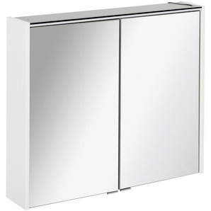 Voleo Spiegelschrank , Metall , 4 Fächer , F , 80x68x15 cm , Made in Germany , Typenauswahl, Soft-Close-System , Badezimmer, Badezimmerspiegel, Spiegelschränke