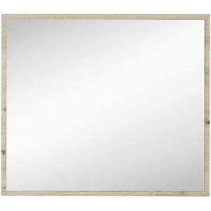 Voleo Wandspiegel , Eiche , Glas , rechteckig , 80x70x3 cm , waagrecht montierbar , Garderobe, Garderobenspiegel, Garderobenspiegel