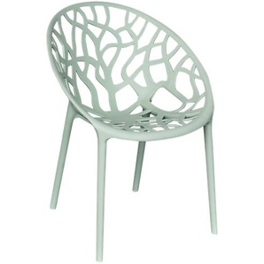 VOMO Stapelstuhl, Struckturdesign in Grün, Gestell: Polypropylen-Kunststoff